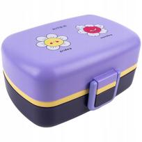 Dėžutė maistui Kite 1150ml, 2 skyriai, su stalo įrankiais, violetinė
