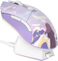 DAREU Sakura belaidė žaidimų pelė su įkrovimo doku, įkraunama RGB, violetinė
