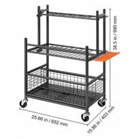 Vevor sodo įrankių stovas su kabliukais ir ratukais 652x403x990mm
