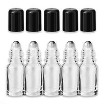 10 ml bespalvis stiklinis buteliukas su ritininiu aplikatoriumi ir juodu kamščiu [2], 5 vnt. pakuotė