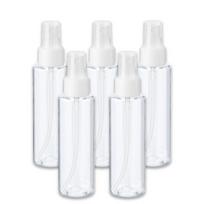 100 ml bespalvis PET purškiamas buteliukas su baltu purkštuvu, 5 vnt. rinkinys
