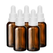Rudas 30 ml stiklinis buteliukas su pipete ir PP dangteliu, 5 vnt. rinkinys