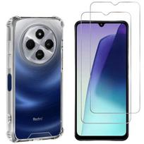 Antishock dėklas Xiaomi Redmi 14C ir 2 grūdinti stiklo ekraną apsaugantys filmai Phonillico®