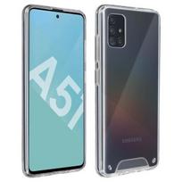 Dėklas - AVIZAR - Galaxy A51 - Dviejų medžiagų apsauga - Silikoninis buferis - Skaidrus baltas