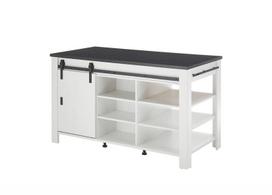 Virtuvės sala Imv Sherwood, 162 cm, balta/pilka