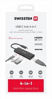 Swissten Usb-c 100w Hub: 4 prievadai, Hdmi 4k, aliuminis