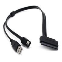 2,5 colio disko SATA 22 kontaktų prie eSATA duomenų USB maitinimo kabelio adapteris, optimizuotas SSD, palaiko UA