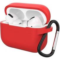 AirPods dėklas Silikoninis Raudonas Airpods Pro - Smūgiams Atsparus Apsauginis Dangtelis, Dulkių Filtras ir Klipsas Phonillico®