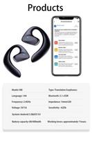 144 kalbų vertėjo ausinės M8 belaidis „Bluetooth“ dviejų krypčių vertėjo įrenginysjuodas