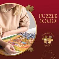 Trefl Premium Plus Quality dėlionė „arbatos metas: kelionė kemperiu“ – 1000 elementų, serija „nostalgiški paveikslai“, idealus detalių prigludimas, suaugusiems ir vaikams nuo 12 metų