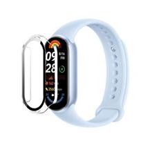 „Coque suderinama su Xiaomi Smart Band 9 - Kieta apsauga išmaniajai laikrodžio dėžutei, skaidrus stiklas su grūdintu stiklu Phonillico®“