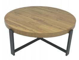 Apvalus kavos staliukas svetainei, lofto miegamajam, 80 cm, ąžuolinis