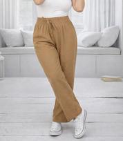 Vilnonės kelnės ilgos WIDE LEG Tied classic Agrafka