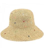 Moteriška vasarinė skrybėlė iš pintos rafijos su spalvingu siuvinėjimu BUCKET HAT 21329-uniw, unisize
