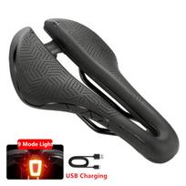 (-juoda su šviesia)WEST BIKING Ultralengvo plento dviračio trumpos nosies balnelis tuščiaviduris neskausmingas lenktyninis dviračio sėdynė, neslystanti dviračių pagalvėlė, lengvos dviračio dalys, (-juoda su šviesa)