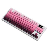 S84 mechaninė klaviatūra, belaidė klaviatūra su multimedijos ratuku, RGB apšvietimu, spalva „Bean Sand Pink“ – šoninis graviruotas spalvų perėjimas