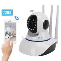 Kompiuterio (WEB) kamera 3 antenų belaidė WiFi IP kamera, 2 krypčių garso PTZ kamera, judesio aptikimas, infraraudonųjų spindulių naktinis matymas, 100–240 V E.U. Kištukas