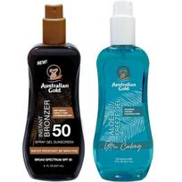 Australijos aukso purškiamas gelis su bronziniu SPF50 + Aloe Freeze Gel