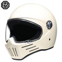 (xL4) Retro motociklo šalmas ABS Light cruiser pilnai dengiantis šalmas vyrams ir moterims