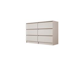 Miegamojo baldai, 3XE LIVING, 6 stalčių komoda: kašmyro spalvos, 120 x 39 x 78 cm, 1 vnt.