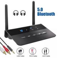 80M Bluetooth 5.0 siųstuvo imtuvas Aptx HD LL Low Latency Wireless Audio Adapter 3,5mm AUX RCA lizdas, skirtas PC TV ausinėms