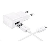 USB laidas ir tinklo įkroviklis - PHONILLICO - Suderinamas su Samsung Galaxy - 1 metras - 2A - Balta