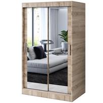 Stumdomoji spinta su veidrodžiais lentynomis ir pakabų strypais „Belvedo“ „Karl“ „Sonoma“ ąžuolas 120 x 200 cm komplektas