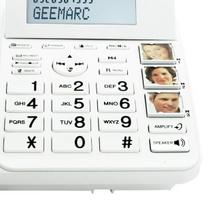 Laidiniai Telefonai - GEEMARC - AmpliDect Combi 595 - Atminties Mygtukai su Nuotraukomis - SOS Mygtukas - 10h Akumuliatoriaus Gyvavimo Trukmė