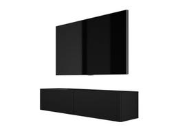 Baldai svetainei, 3XE LIVING, pakabinama TV spintelė: juoda, 140 × 34 × 32 cm, 1 vnt.