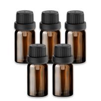 10 ml rudos spalvos stiklinis buteliukas su juodu lašintuvu [2] – 5 vnt. pakuotė
