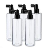 200 ml PET purškimo buteliukų rinkinys su juodu purkštuvu, 5 vnt.