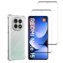 Apsauginis dėklas Xiaomi Redmi Note 15 4G/5G ir 2 grūdinto stiklo ekrano apsaugos plėvelės Phonillico®