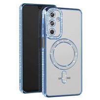 Coque - Samsung - Galaxy A16 - Deimantas - Kristalai - MagSafe - Šviesiai Mėlynas
