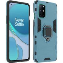Coque - OnePlus - 8T - Smūgiams atspari - Metalinis žiedas - Vaizdo laikiklis - Mėlyna
