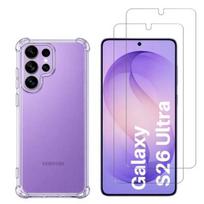 Apsauginis dėklas Samsung Galaxy S26 ULTRA ir 2 grūdinto stiklo ekrano apsaugos plėvelės Phonillico®