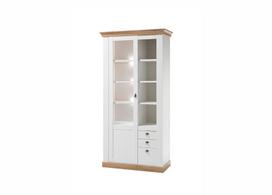 Vitrinos spintelė Imv Landhaus, 102 cm, baltoji pušis/ąžuolas