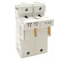 Modulinis cilindrinis 100A 22x58 saugiklių laikiklis HBA-2P-100