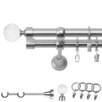Metalinis Dvigubas Užuolaidų Strypas 140 Cm 19/19 M Matt Chrome Belluna Swivel