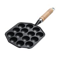 14 skylių „Takoyaki“ keptuvės keptuvė Ketaus Nelipnus aštuonkojų mėsos rutuliukų formos kepimo lėkštė, skirta namų virtuvės pyragų gaminimo įrankiui