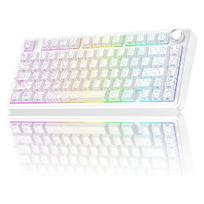 „F75 Pro“ belaidė mechaninė klaviatūra su kryžminiu valdikliu, RGB apšvietimu, žaidimų klaviatūra, balta „Contour“