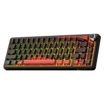ATTACK SHARK X65PRO HE greitojo veikimo belaidis žaidimų klaviatūra su trimis reguliuojamais veikimo režimais, RGB apšvietimu ir juodos bei raudonos spalvų kontūro dizainu
