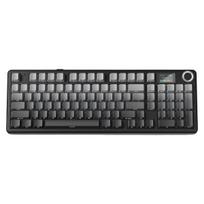 AULA F99 MAX mechaninė klaviatūra, 3 režimų belaidė žaidimų klaviatūra su LCD ekranu ir RGB apšvietimu, juoda ir pilka