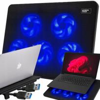 Nešiojamojo kompiuterio aušinimo stovas 12–17″ su LED apšvietimu, 5 ventiliatoriai