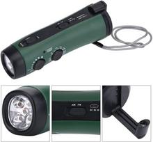 Lauke nešiojami LED rankiniai švaistikliai, avariniai radijo žibintuvėliai telefono įkroviklis Žalias
