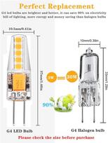 Hetang Yuese 10 pakuotės 3W G4 LED lemputės Pakeičia 30W halogenines lemputes šiltai baltas 12V AC/DC 300lm, be mirgėjimo, nereguliuojamas 360° apšvietimo kampas G4 kaiščio pagrindas [Energijos klasė A+]