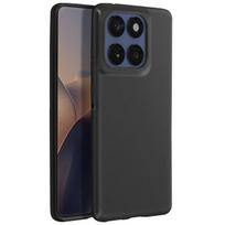 Coque - Motorola - Edge 60 Fusion/Edge 60 - Lanksti Silikoninė - Matinė Juoda - Apsauga Nuo Žymių