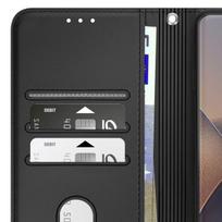 Motorola Edge 60 dėklas - Juodas 3D piniginės dėklas - 3 kortelių vietos - RFID apsauga - Vaizdo laikiklis