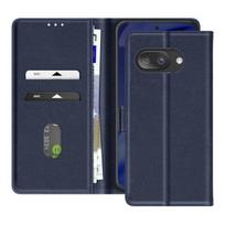 Google Pixel 9a serijos Chesterfield odinis dėklas su stovėjimo funkcija, tamsiai mėlynas
