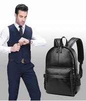Elegantiškas juodas mažas unisex odinis kuprinė mokyklai