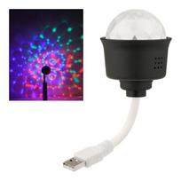 （USB scenos šviesa）RGB Magic Ball Stage Light LED lazerinio projektoriaus lempos garsas suaktyvinamas besisukantis disko vakarėlio švytėjimas mini namų KTV dekoratyvinė lempa naktinė šviesa, (USB scenos šviesa)